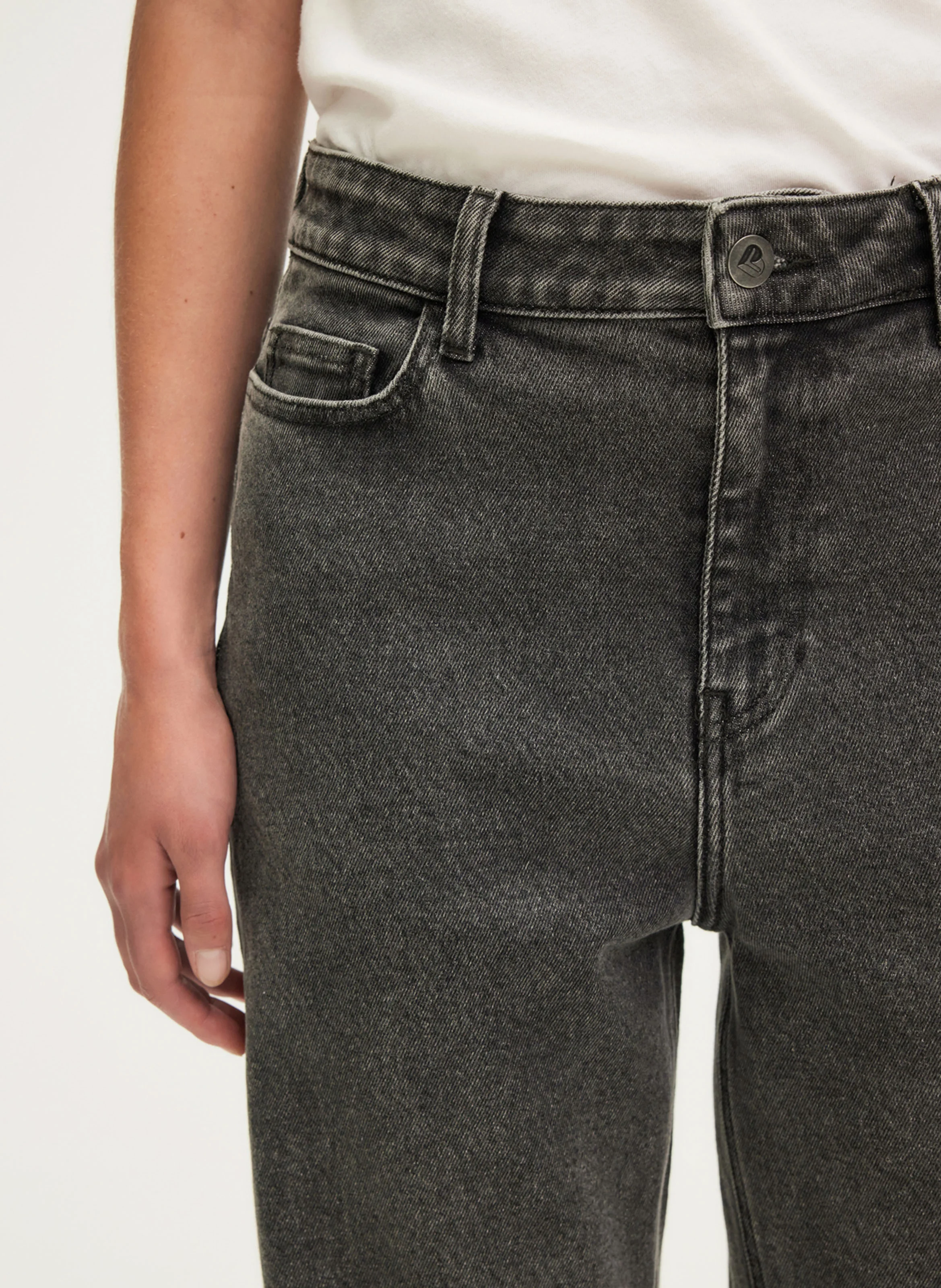 NEVENA - Jean droit en coton | Gris