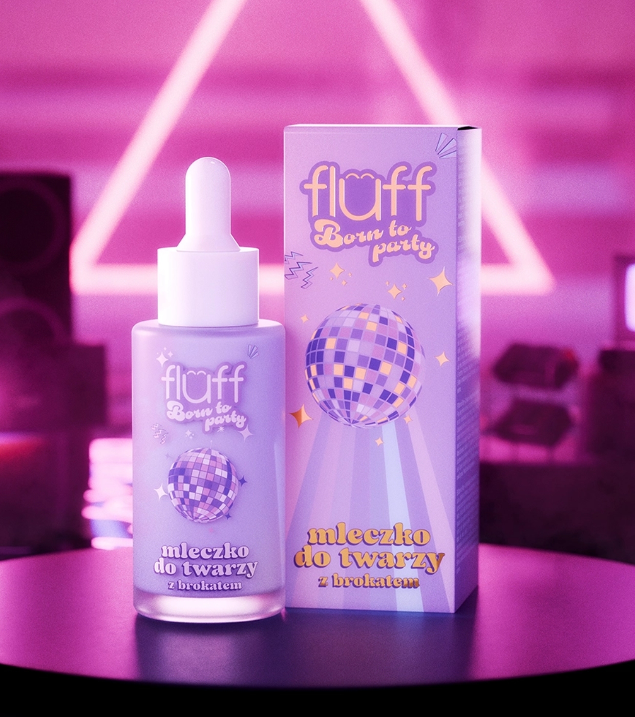 Fluff - *Born to Party* - Leite facial com glitter