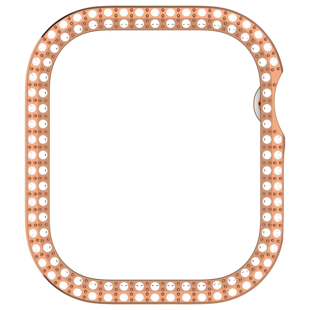Apple Watch Series 11 / Series 10 (46mm) Galvanisierte Glitzer Strass Bumper Hülle - Roségold