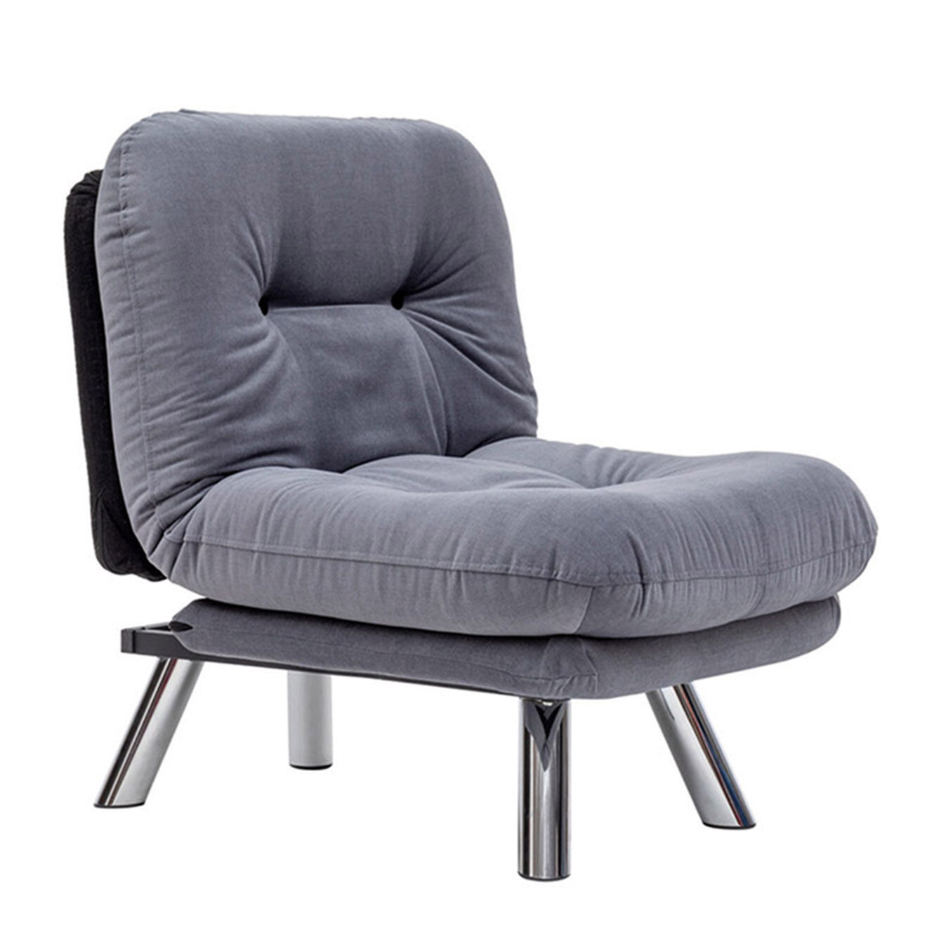 Homitis Fauteuil convertible pouf Misa gris - 120x68x26 cm