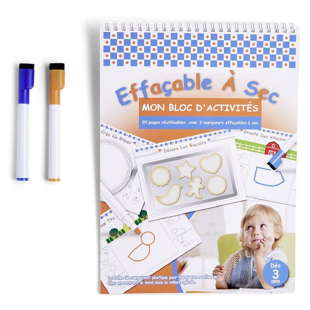 Ardoise d'actvités avec 2 feutres
