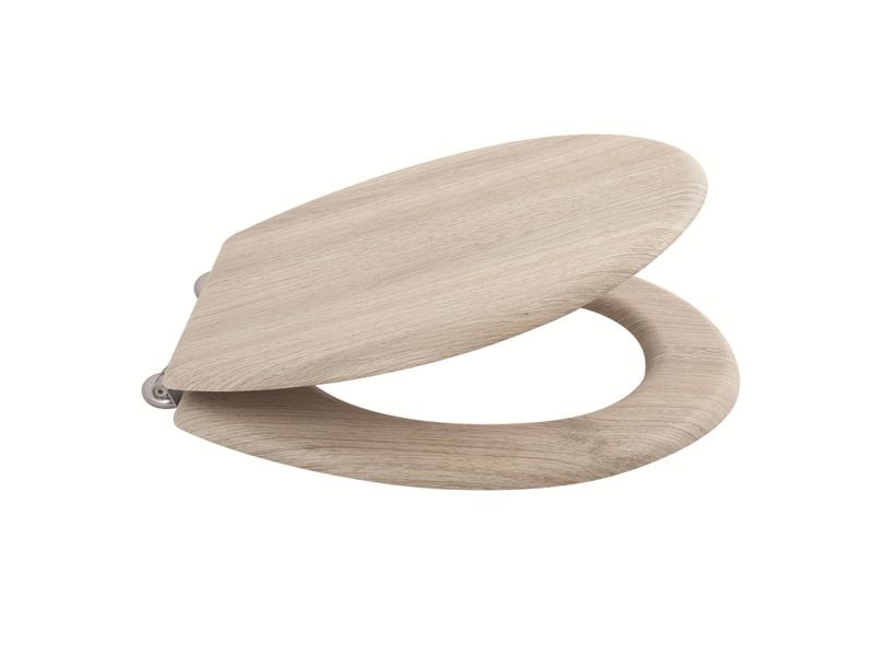 MSV Toilettensitz Beige WC-Sitz mit Edelstahlscharnieren