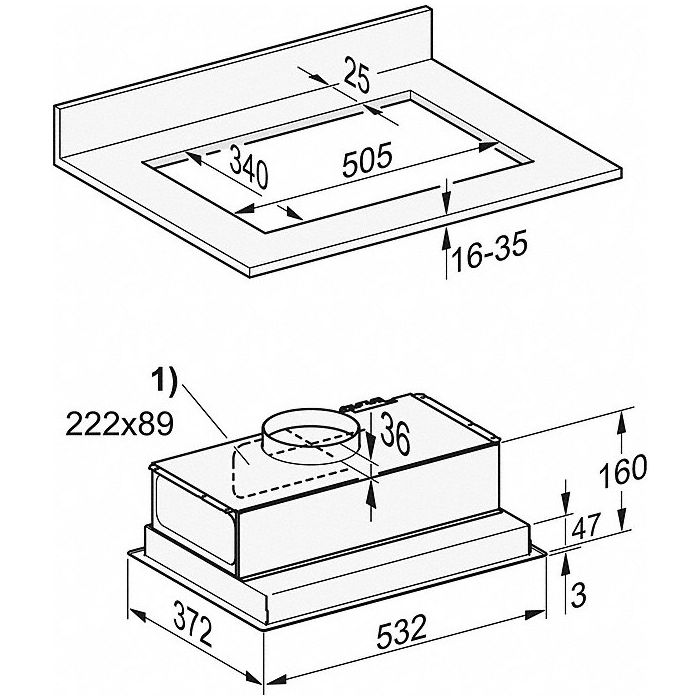 Miele Dunstabzugshaube DA 2558 EXTA