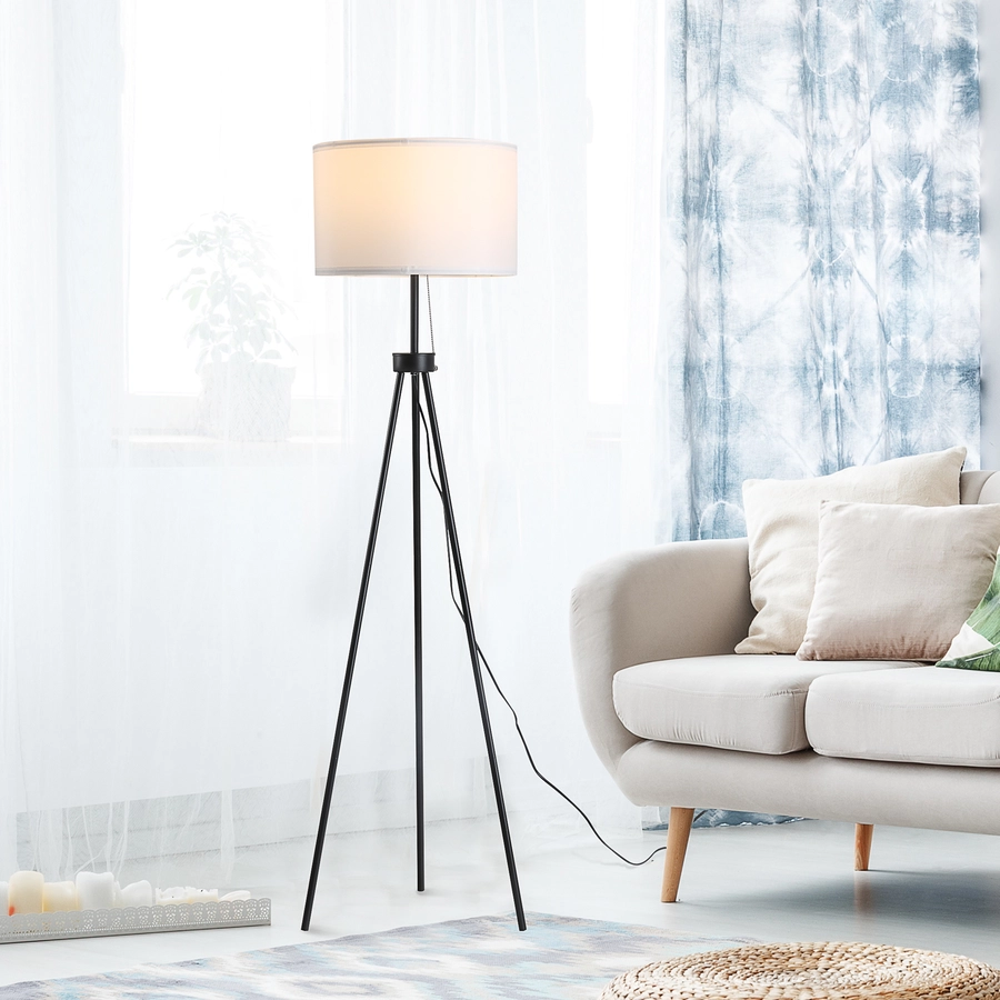 HOMCOM Tripod-Stehlampe schwarz, weiß