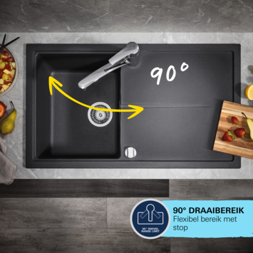 Grohe keukenkraan Quickfix Start uitrekbaar zwart