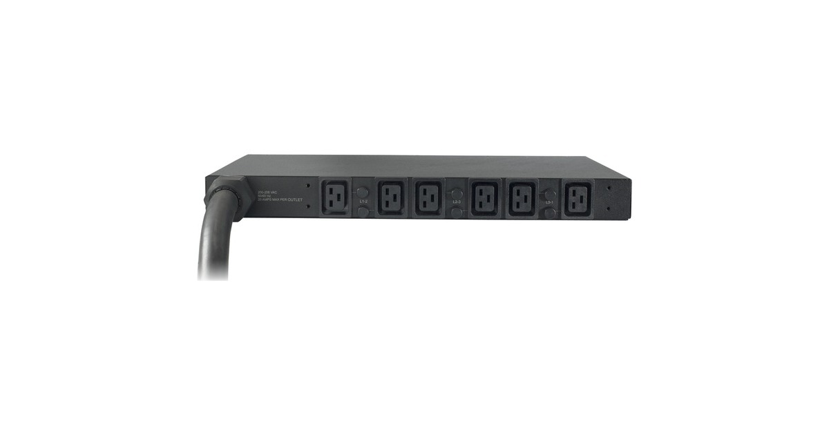 APCRack PDU, Basic AP7526  (1U, 6x C19, IEC 309 32A 3Fase stekker)
