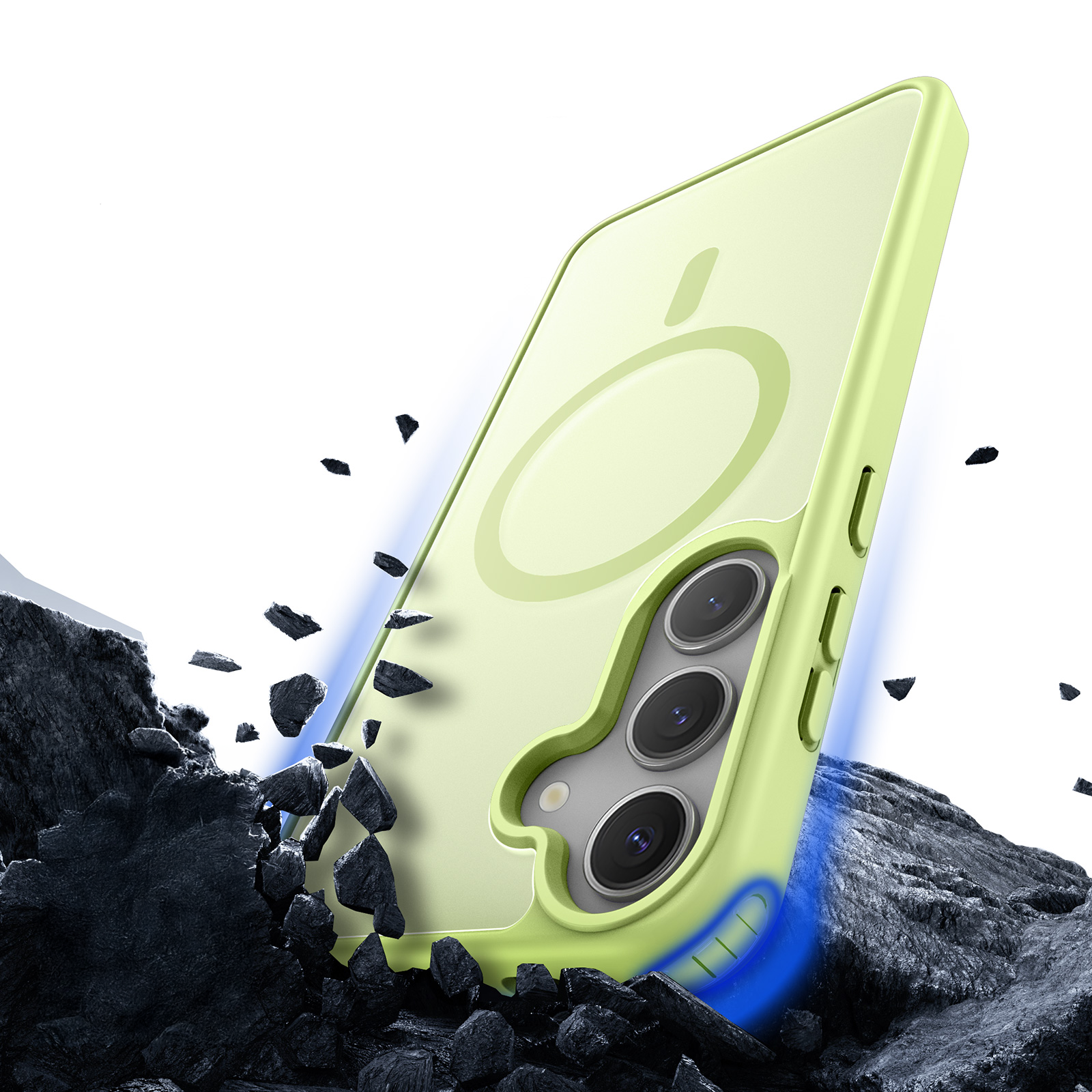 Samsung Galaxy S25 Hybrid Hardcase Hülle mit TPU Bumper MagSafe-Modul - Grün