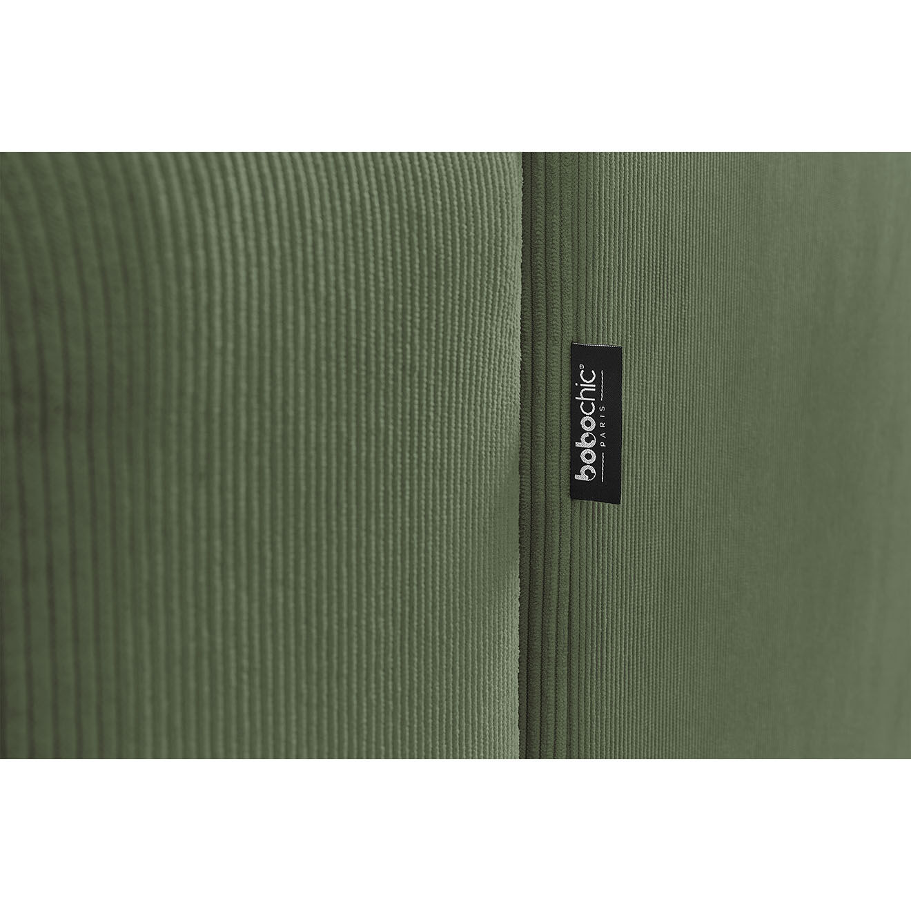 Bobochic Canapé d'angle panoramique convertible coffre Envy vert - 153/97/153x386x95 cm