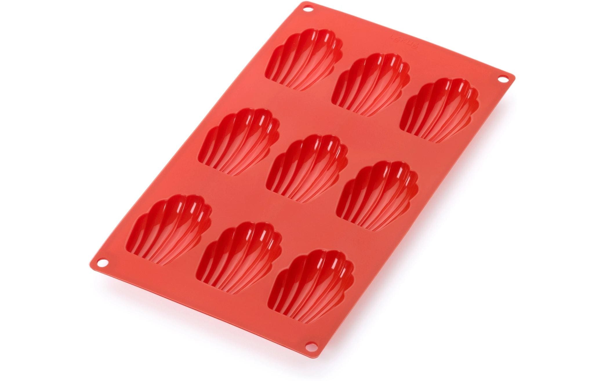 Madeleine-Backform Silikon, Rot, 9 MuldenMadeleines-Form