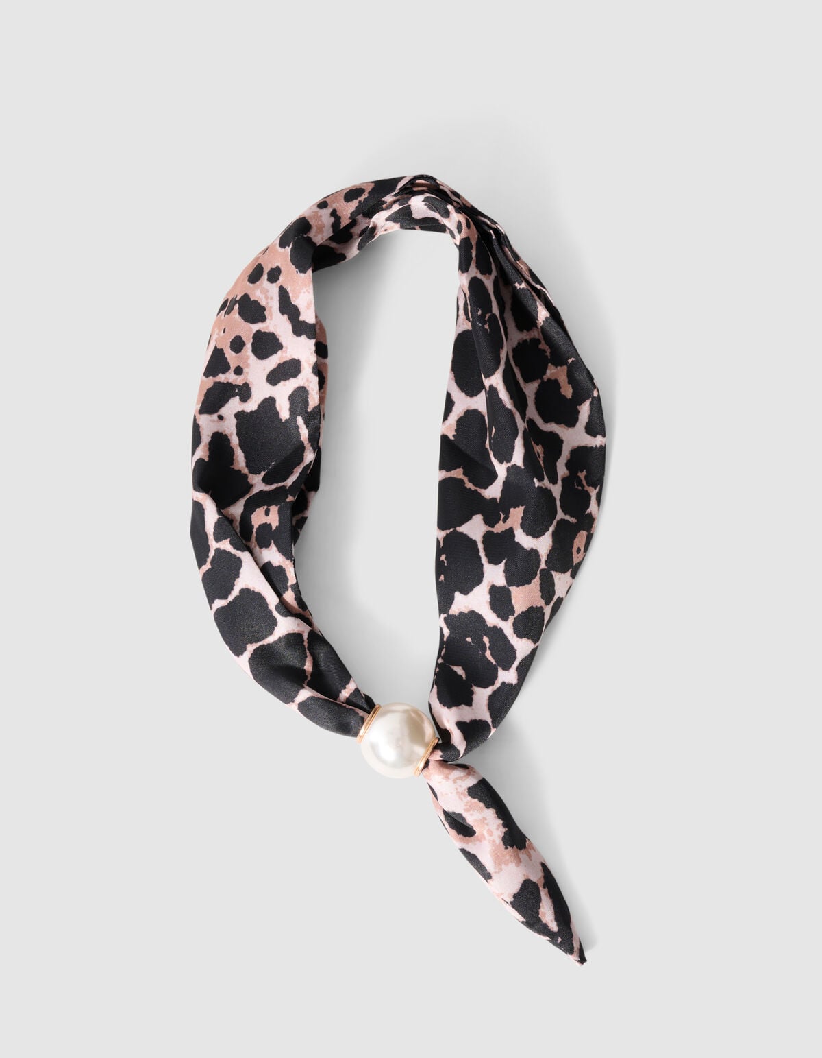 Pearl Leopard Sjaal Ketting Bruin