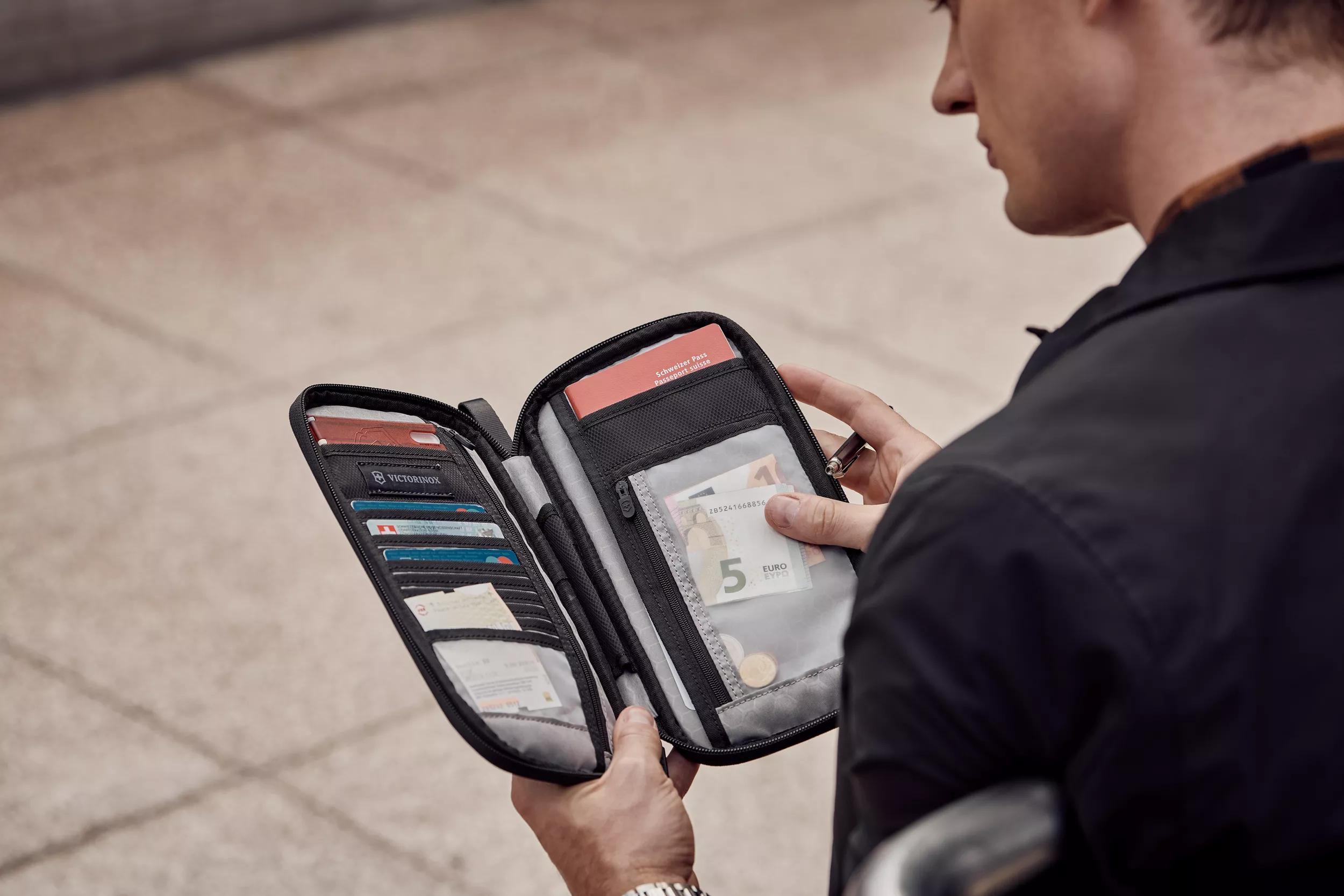 Reisemappe mit RFID-Schutz-schwarz