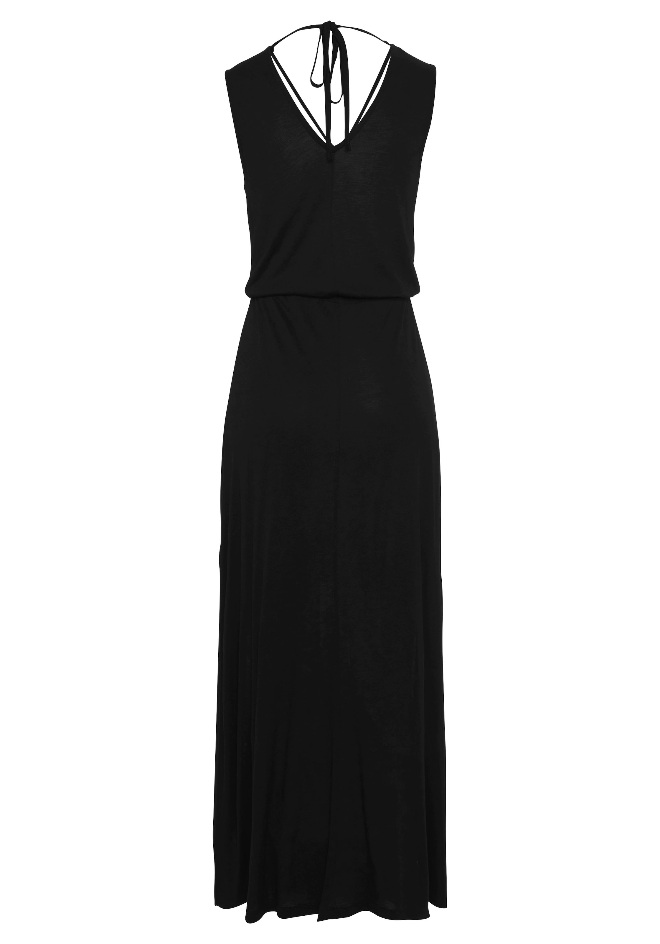 Buffalo Maxikleid mit Zierbändern und Schlitz, Sommerkleid, Strandkleid