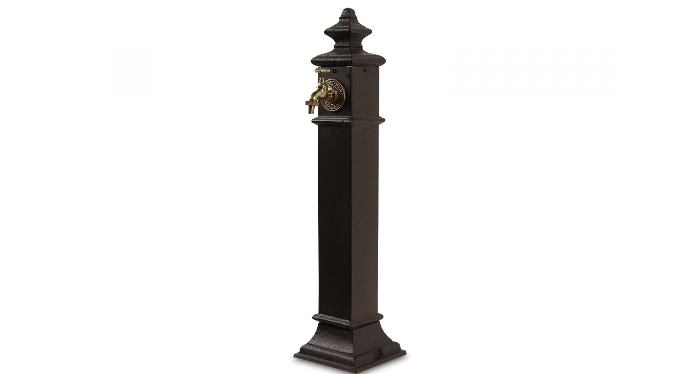 Fontaine de jardin métal marron 19x19x79cm