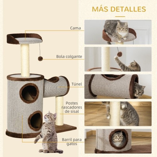 Arranhador PawHut marrom para gatos de porte médio