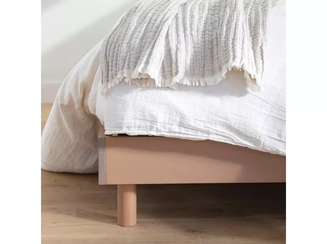 Sommier kit en bois massif taupe 160x200
