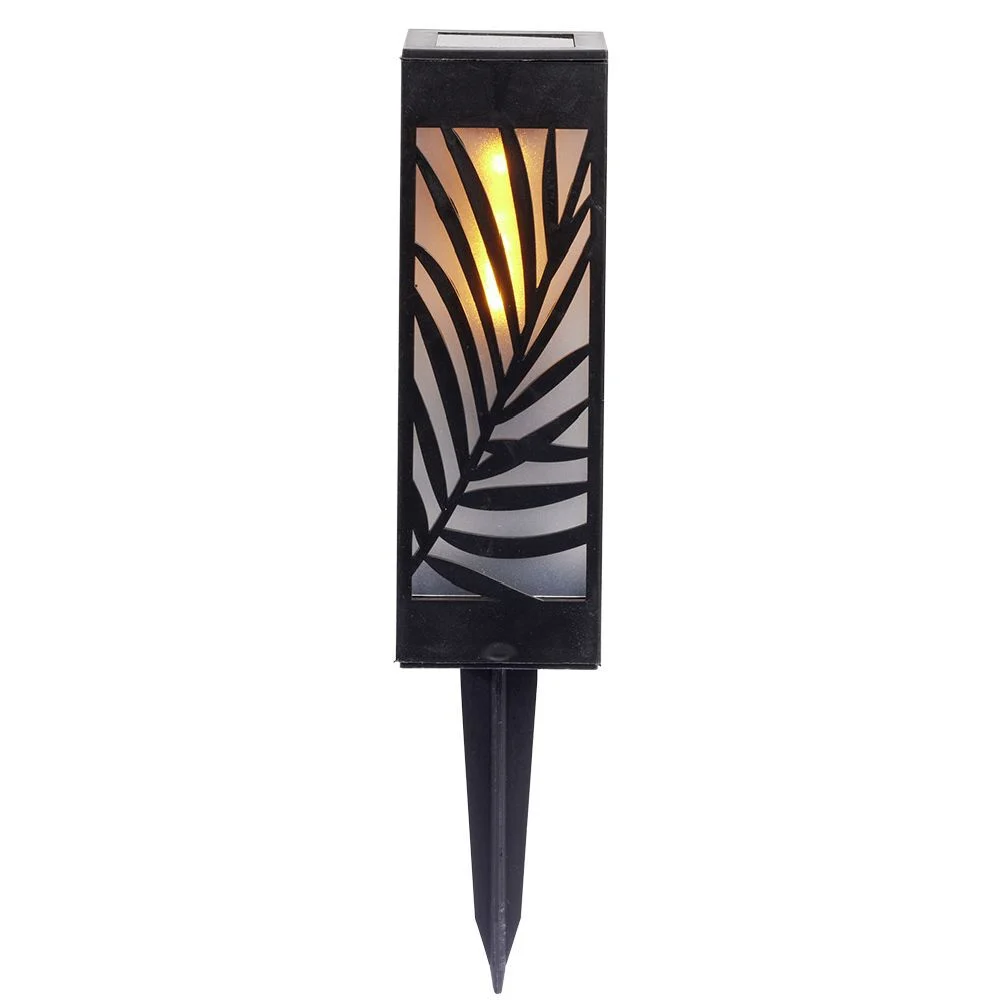 Borne solaire effet flamme à planter ou poser 6x6xH27cm
