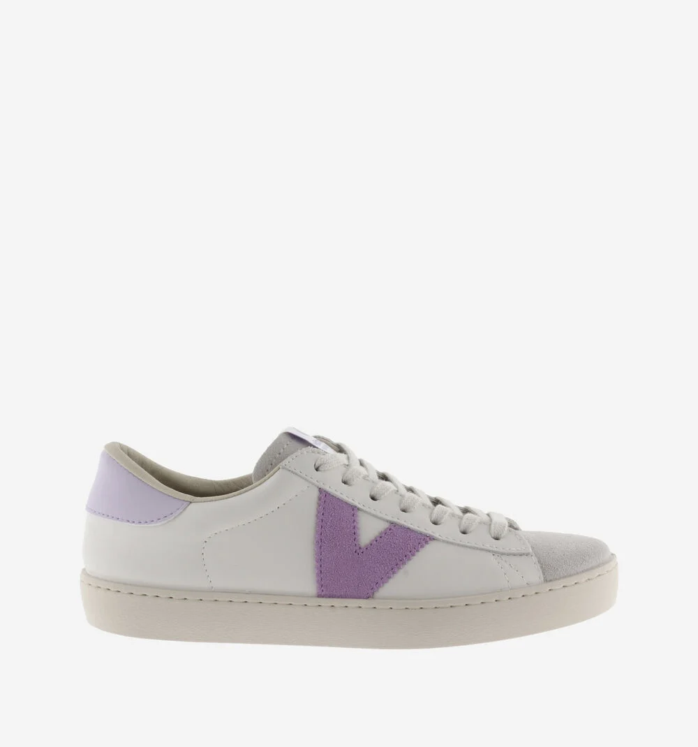 BERLÍN CUIR & CUIR FENDU Baskets blanches unisexes en cuir LIRIO