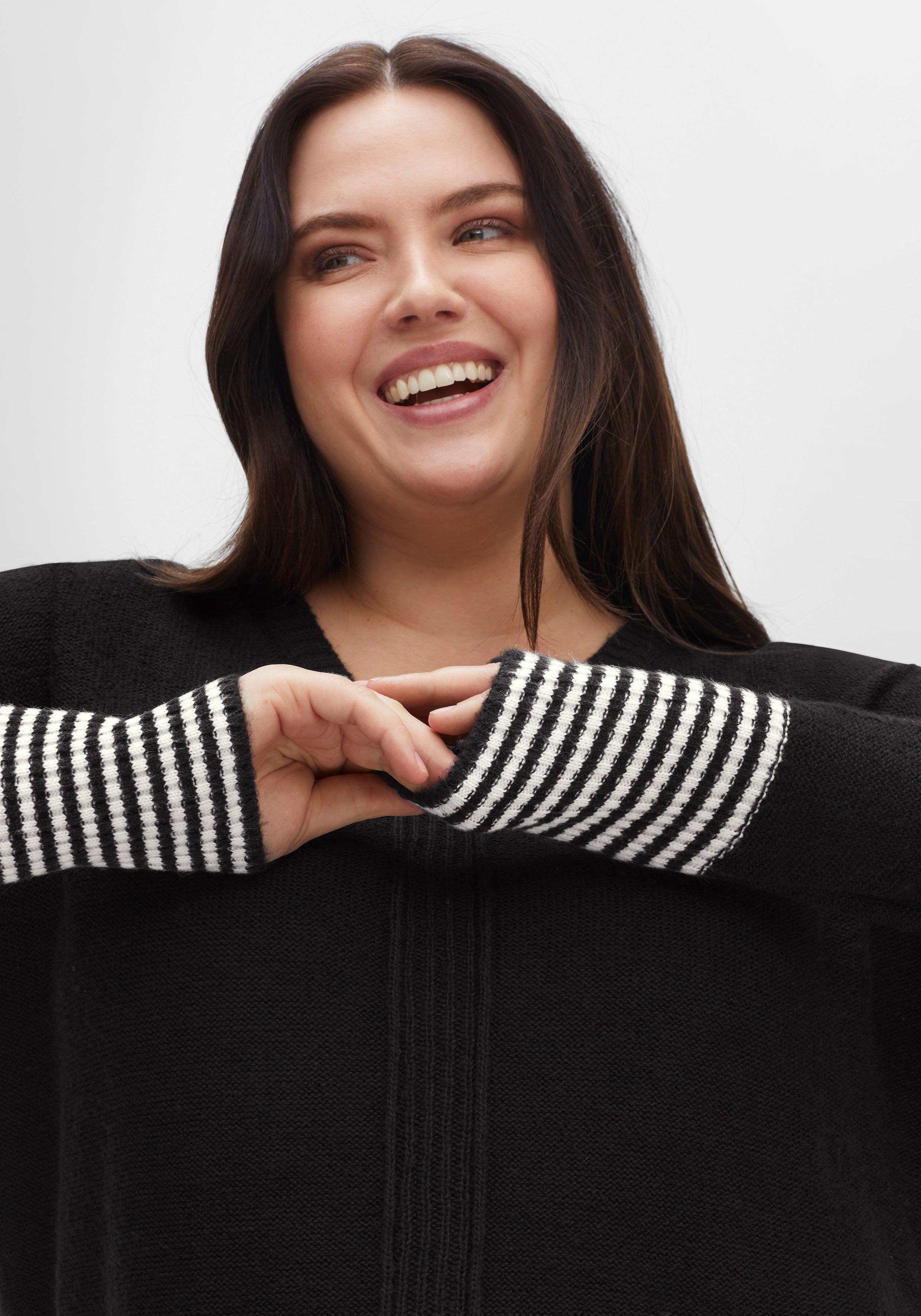 Pullover mit geringeltem Ärmelbündchen