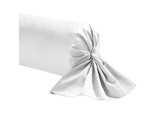 TERRE DE NUIT - Taie d'oreiller Taie de traversin blanc 100% satin de coton 180 cm