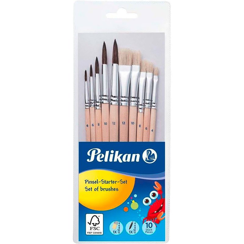Pinceaux Pelikan, Pochette de 10 pièces