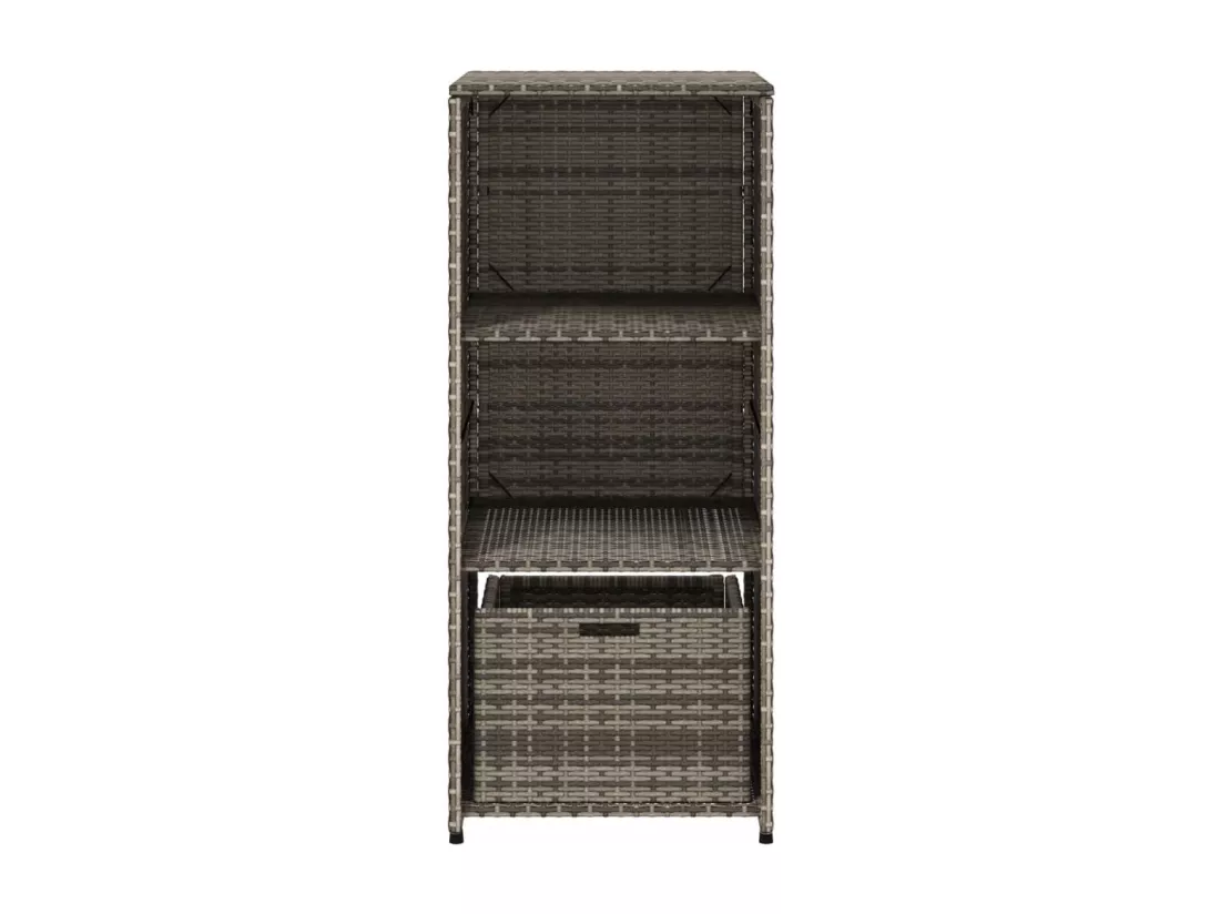 Armoire de rangement de jardin gris 50x55x115 cm résine tressée