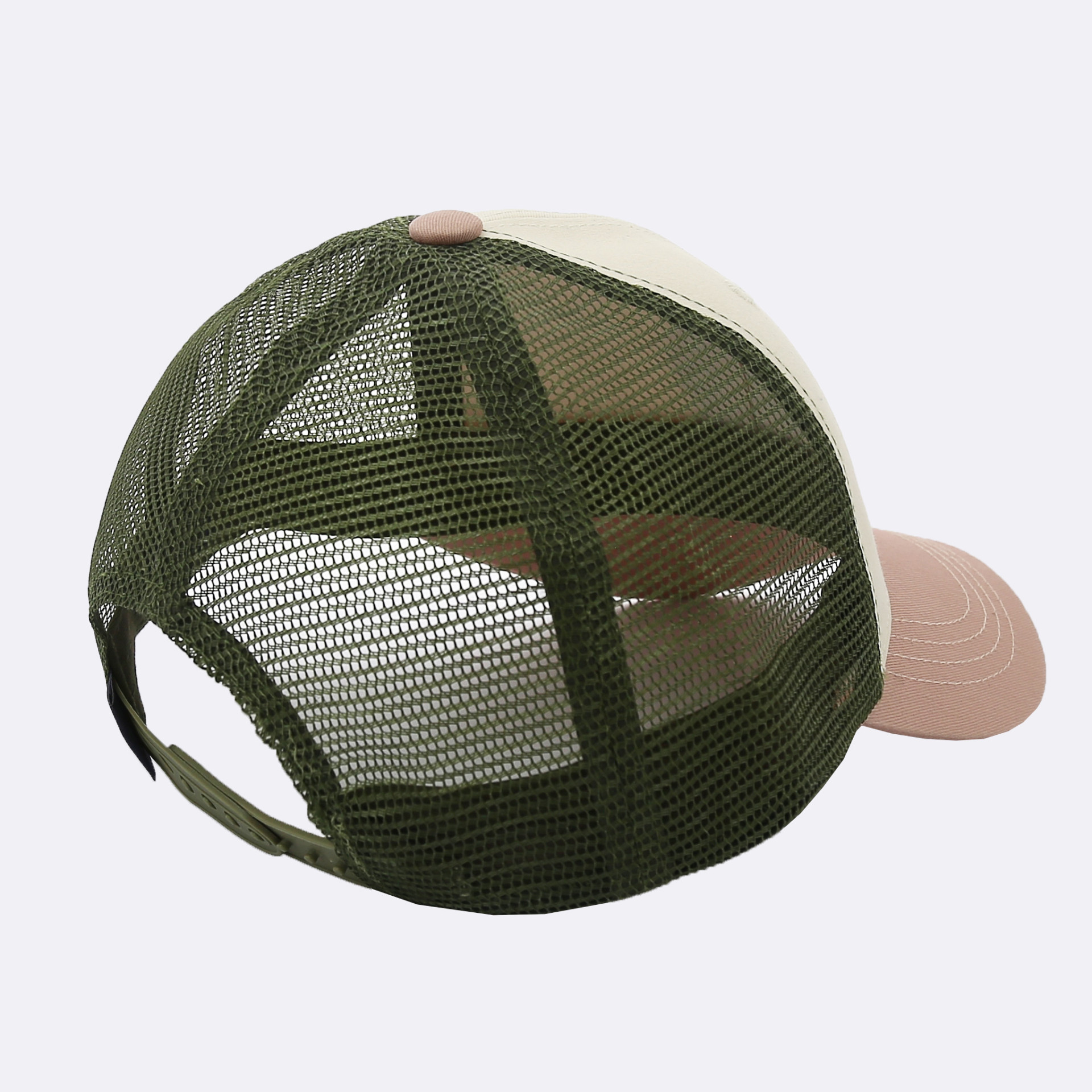 Casquette rose clair & kaki Coton et polyester - modèle Cap trucker