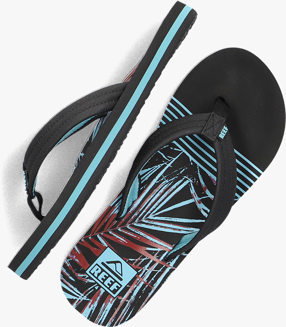 REEF zwarte reef teenslippers ahi