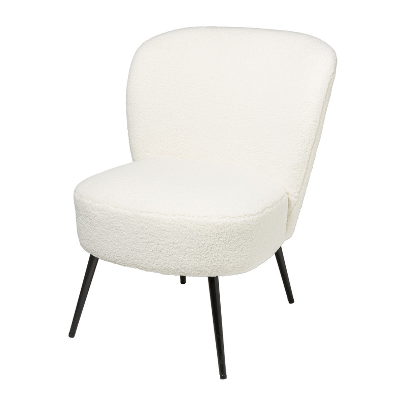 Fauteuil teddy - wit - 77x69x60 cm