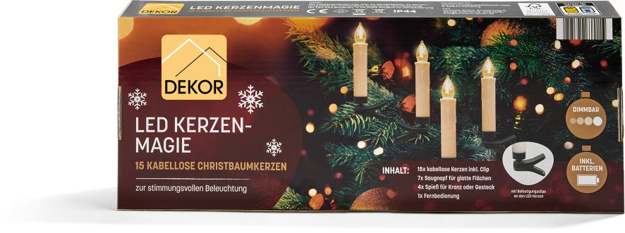 Dekor kableloser Kerzenzauber Deluxe - beige