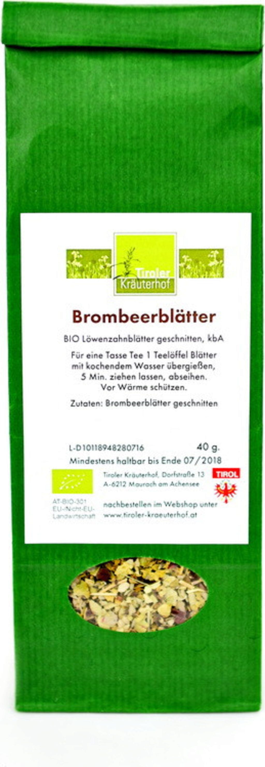 Tiroler Kräuterhof  Bio Brombeerblätter Tee, 40 g