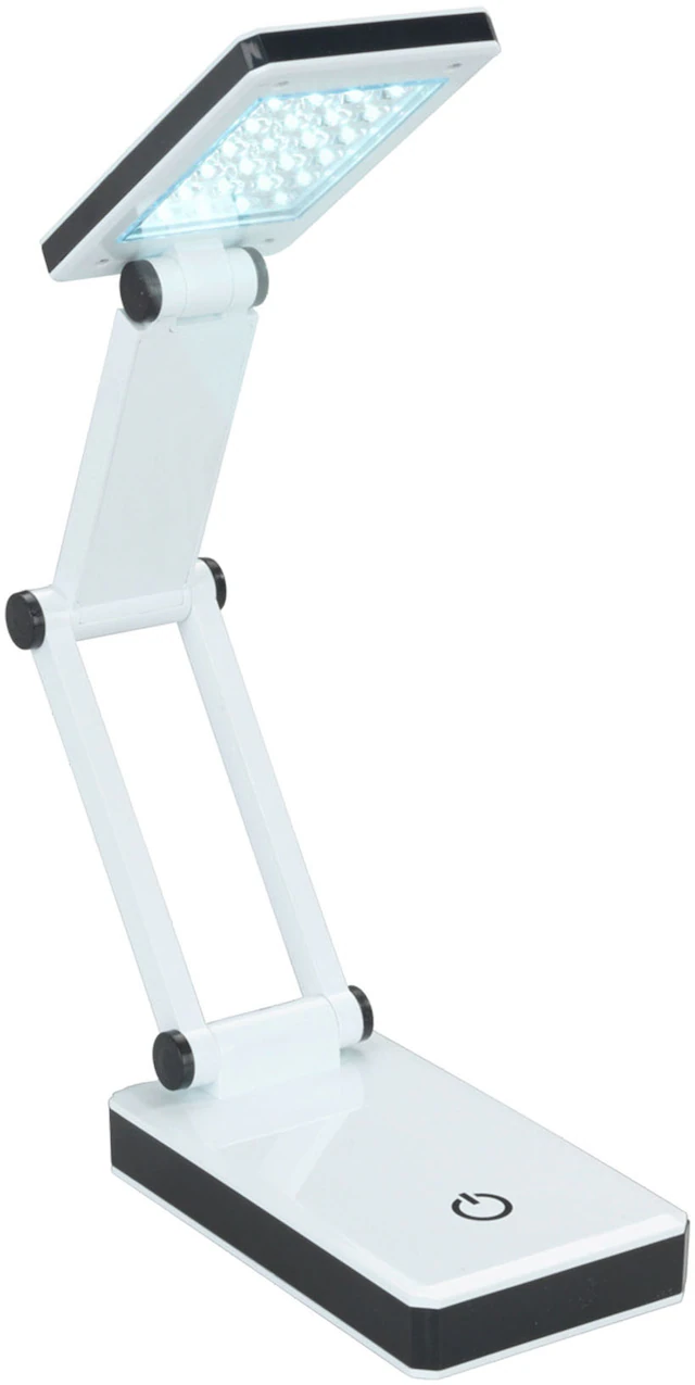 Maximex LED Schreibtischlampe »faltbar« LED-Modul 1 Stk. Neutralweiss LED Lampe, stufenlos verstellbar, USB-Port oder Batteriebetrieb