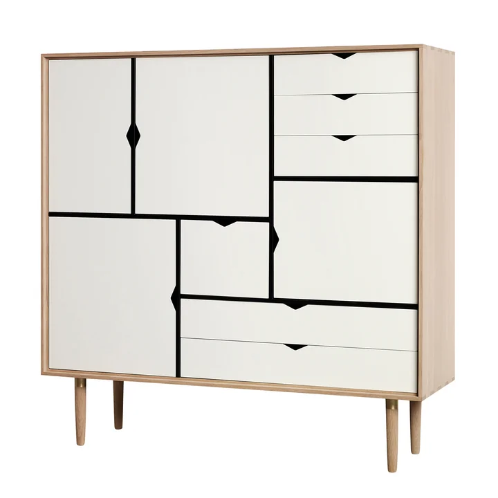 Andersen Furniture - S3 Kommode, Eiche geseift / Fronten kashmir