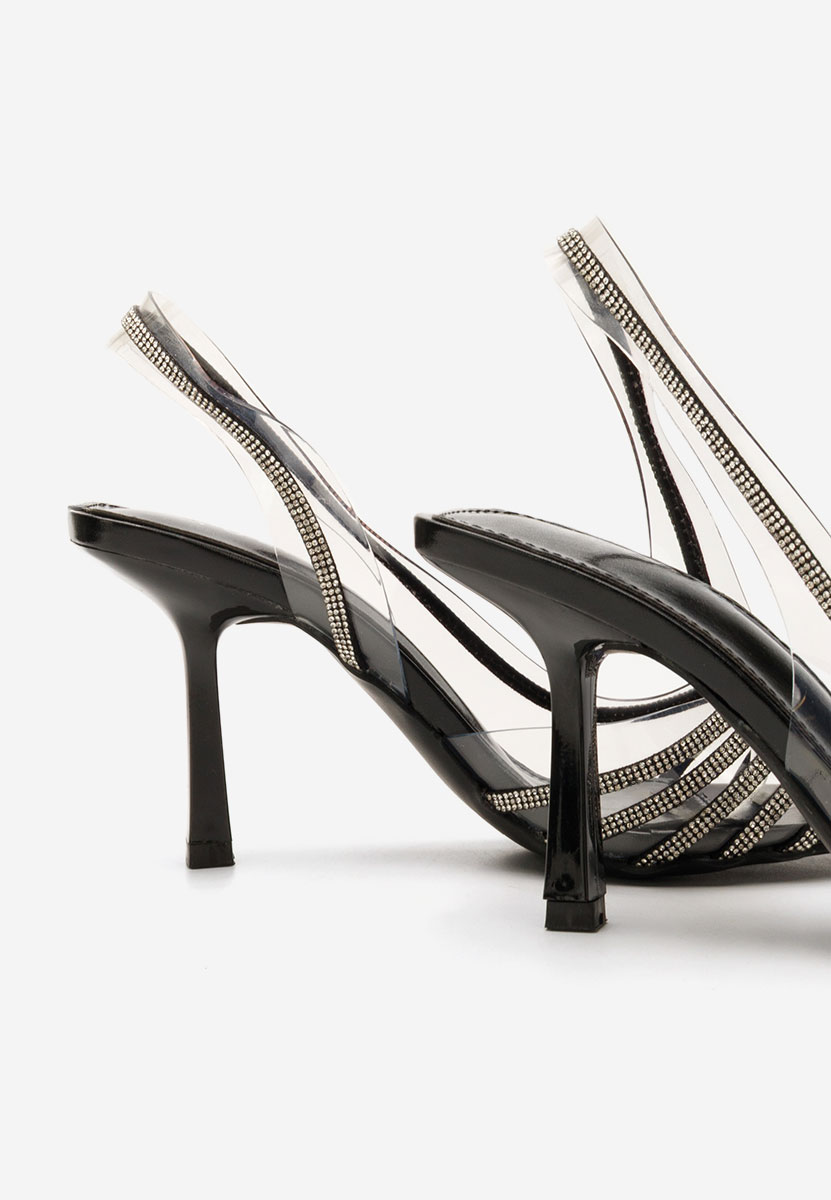 Chaussures à talon fin noirs Ella