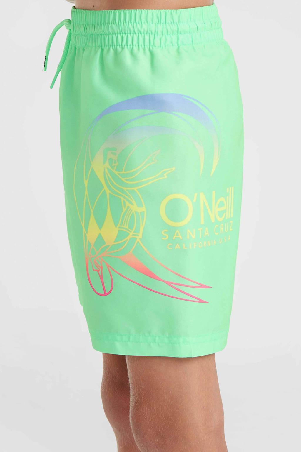 zwemshort met printopdruk neon groen