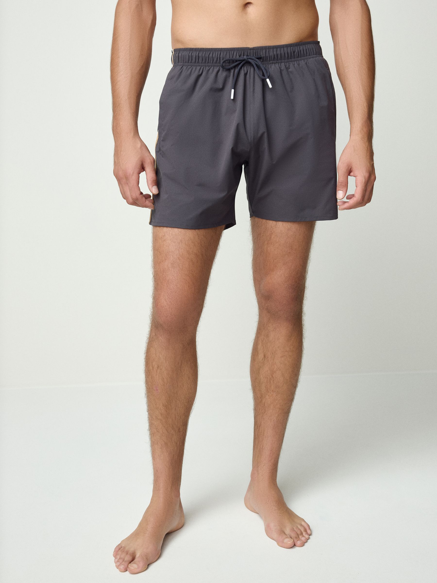 Lichtgrijs - BOSS Iconic Side Stripe Swim Shorts