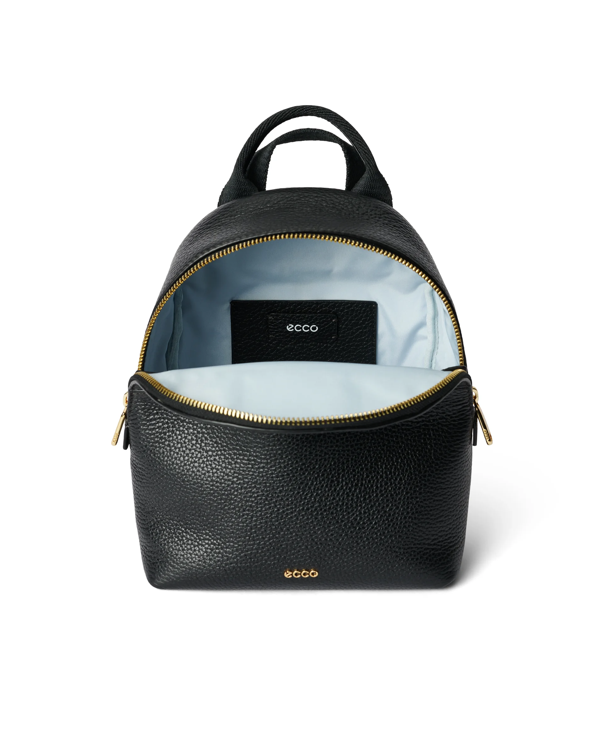 ECCO Round Pack Rucksack aus Leder Schwarz 23X20,5X10,5 cm