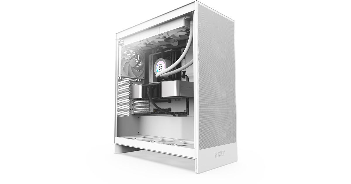 NZXTH7 Flow (2024) midi tower behuizing  (Wit | 2x USB-A | 1x USB-C | Tempered Glass)
