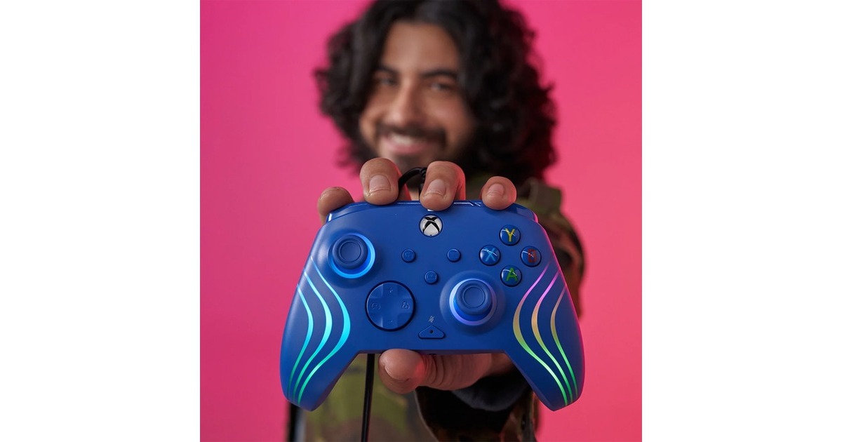 PDPWired Controller - Afterglow Wave  (Blauw, Xbox Series X|S, Xbox One, PC)