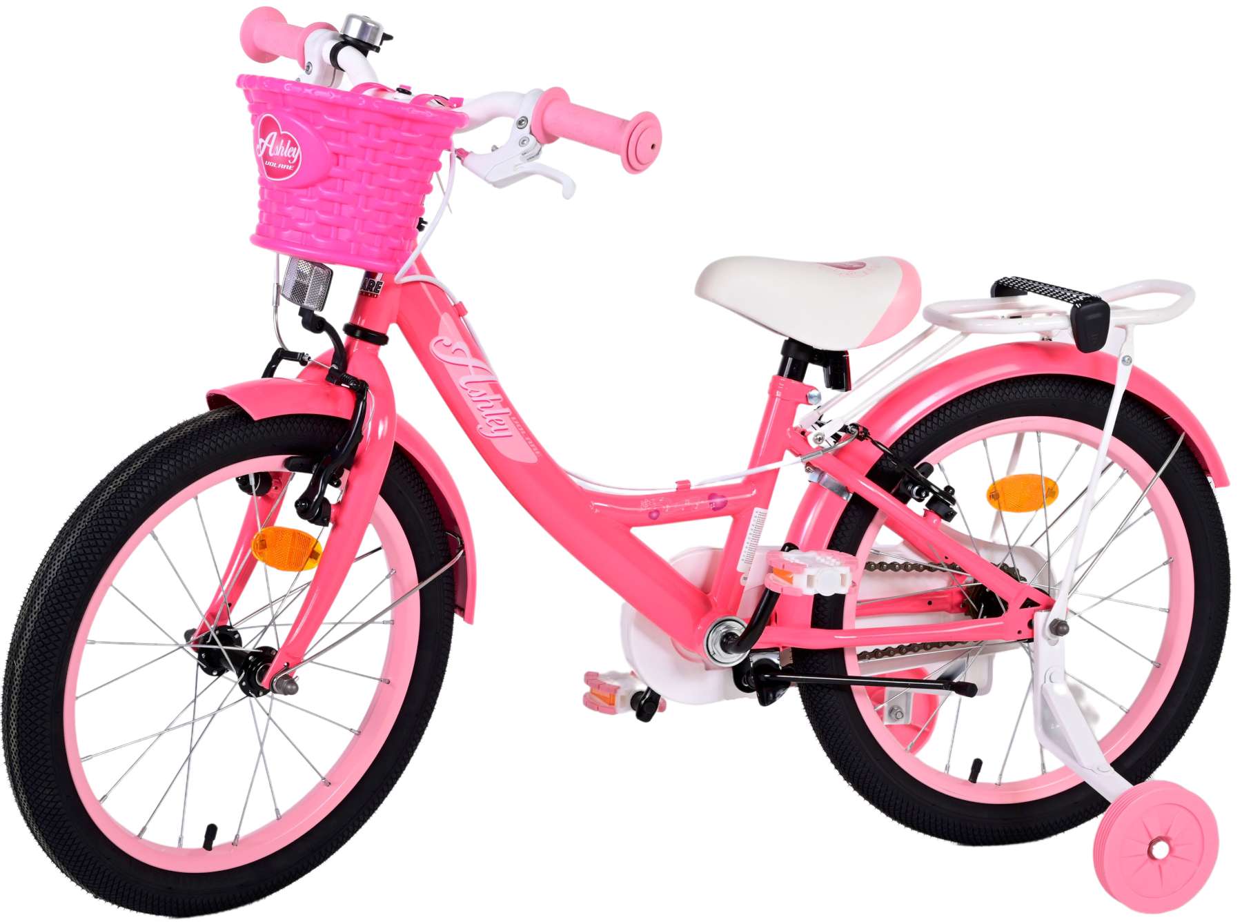 TPFSports Ashley Kinderfahrrad - Mädchen - 18 Zoll - Rücktritt + Handbremse - Rosa/Rot
