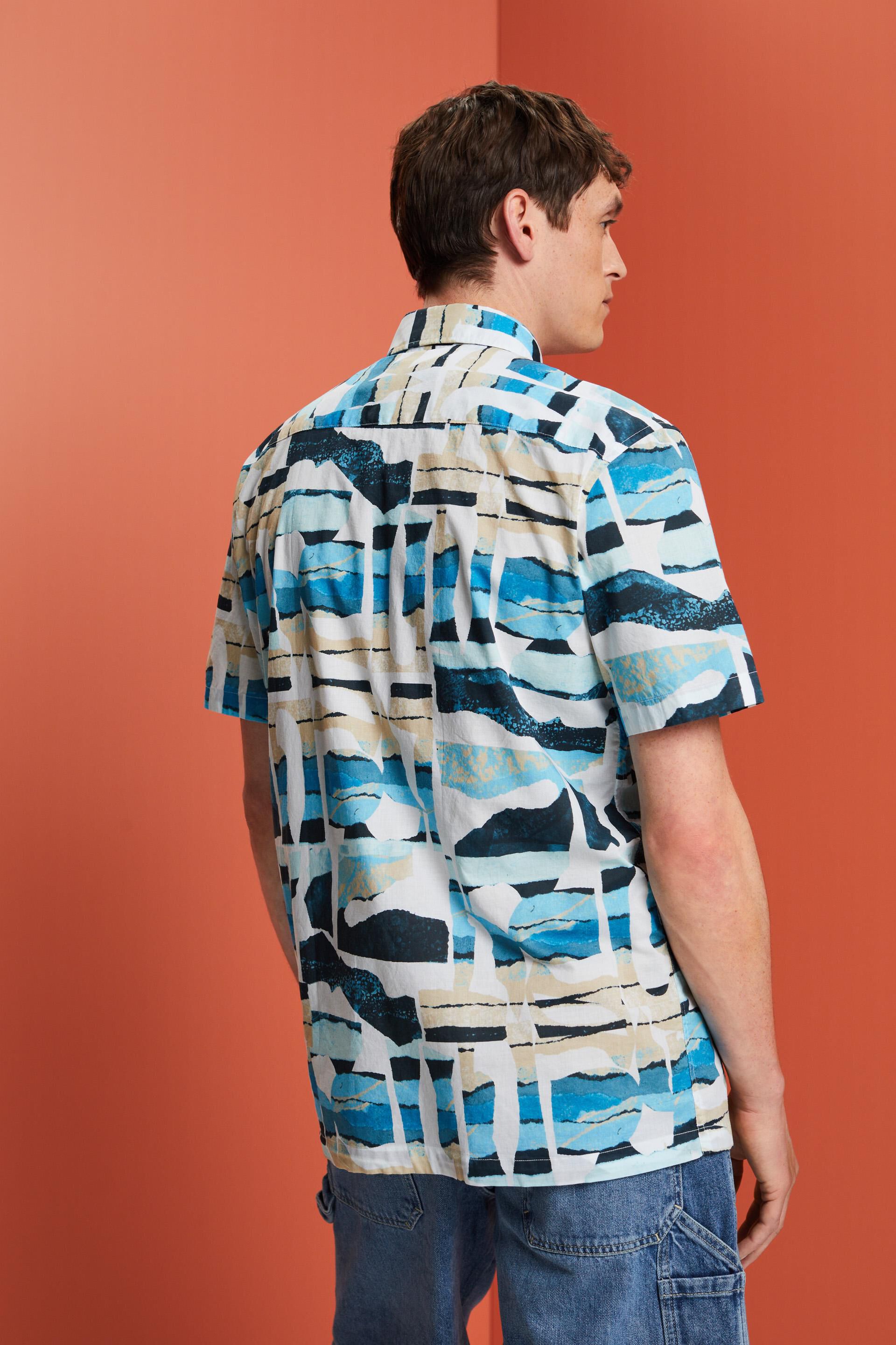 Chemise à manches courtes animée d’un motif, 100 % coton