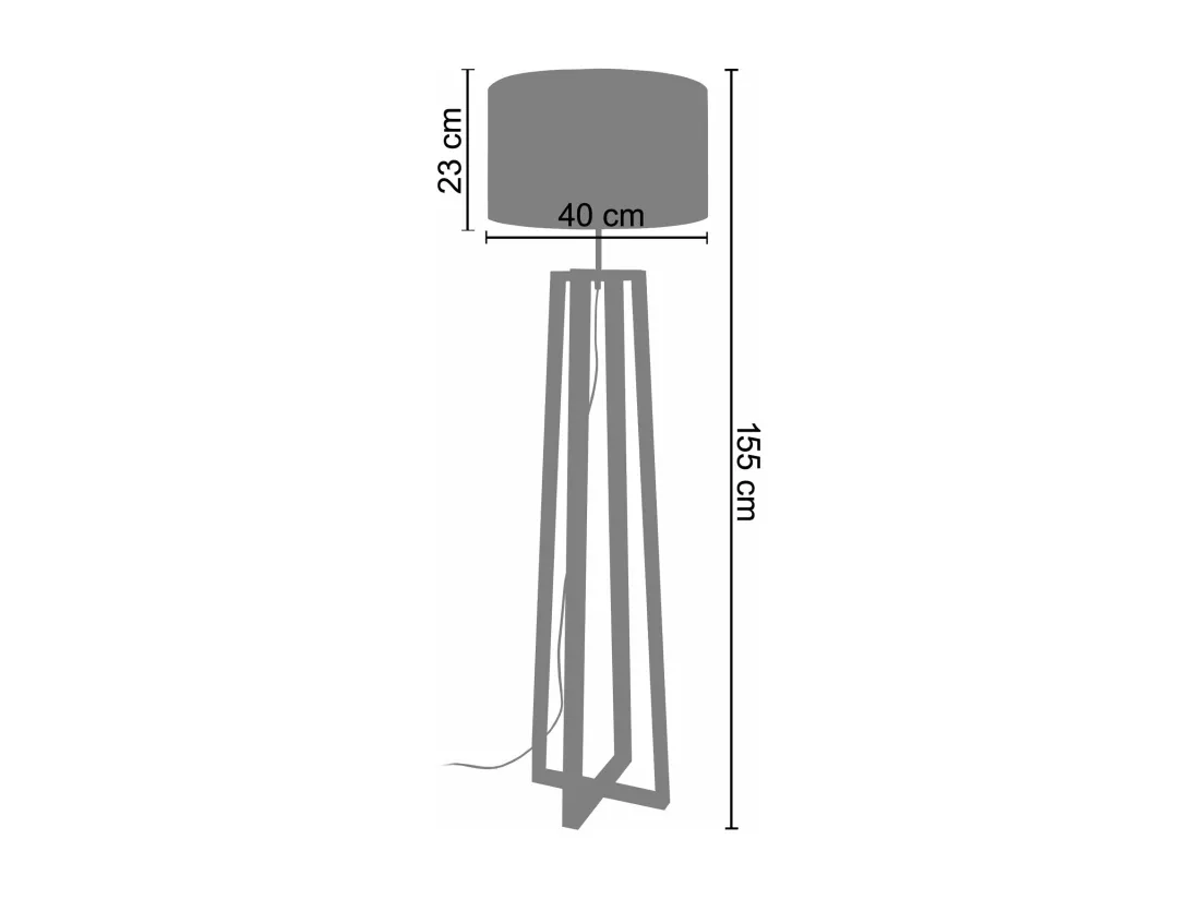 Lampadaire colonne bois noir,vert 155 cm.