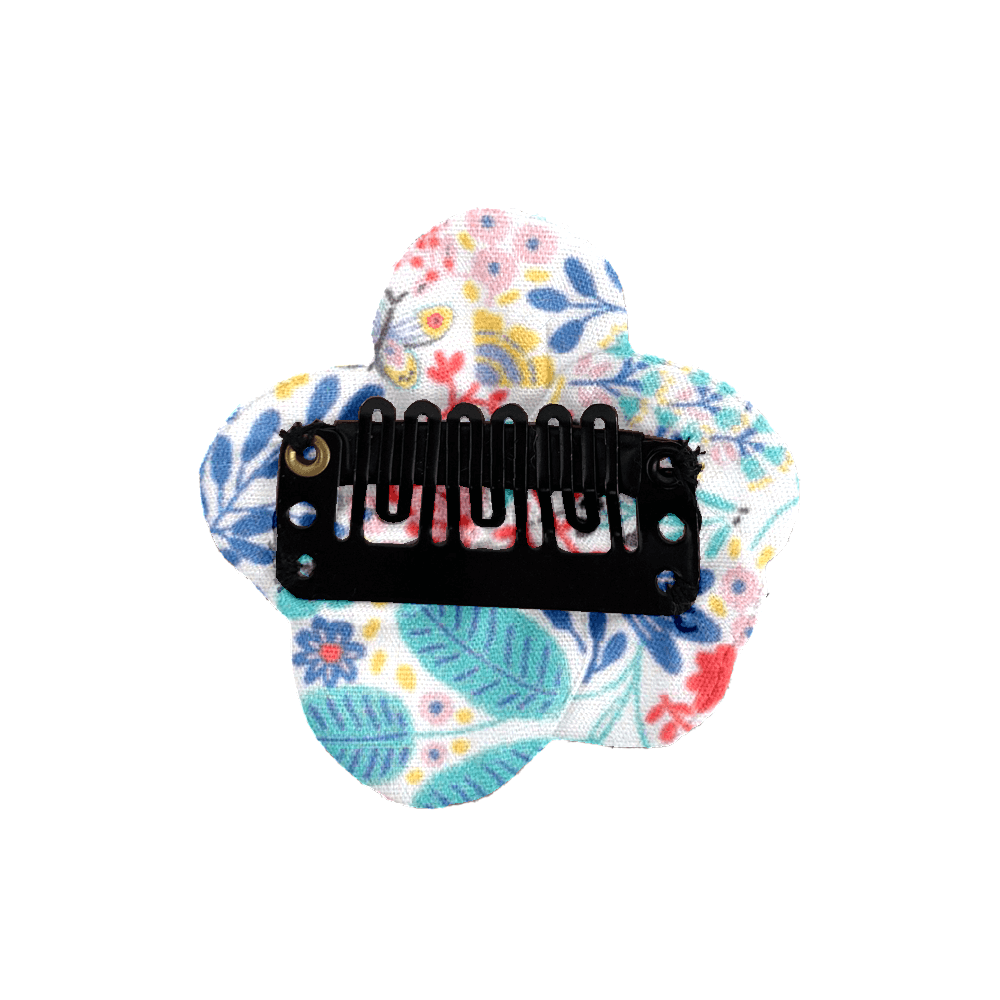 Mini Barrette Pétales De Fleur Champêtre Bleuté