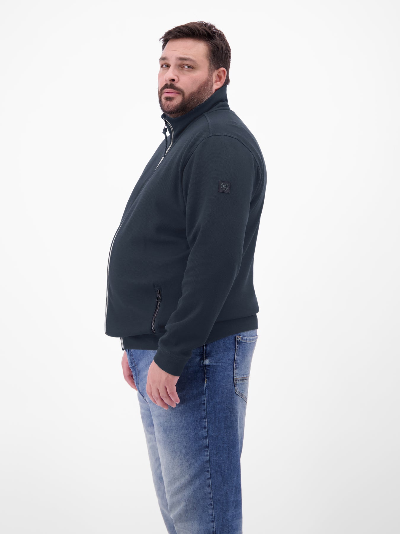 Sweatjacke aus weichem Baumwollmischgewebe