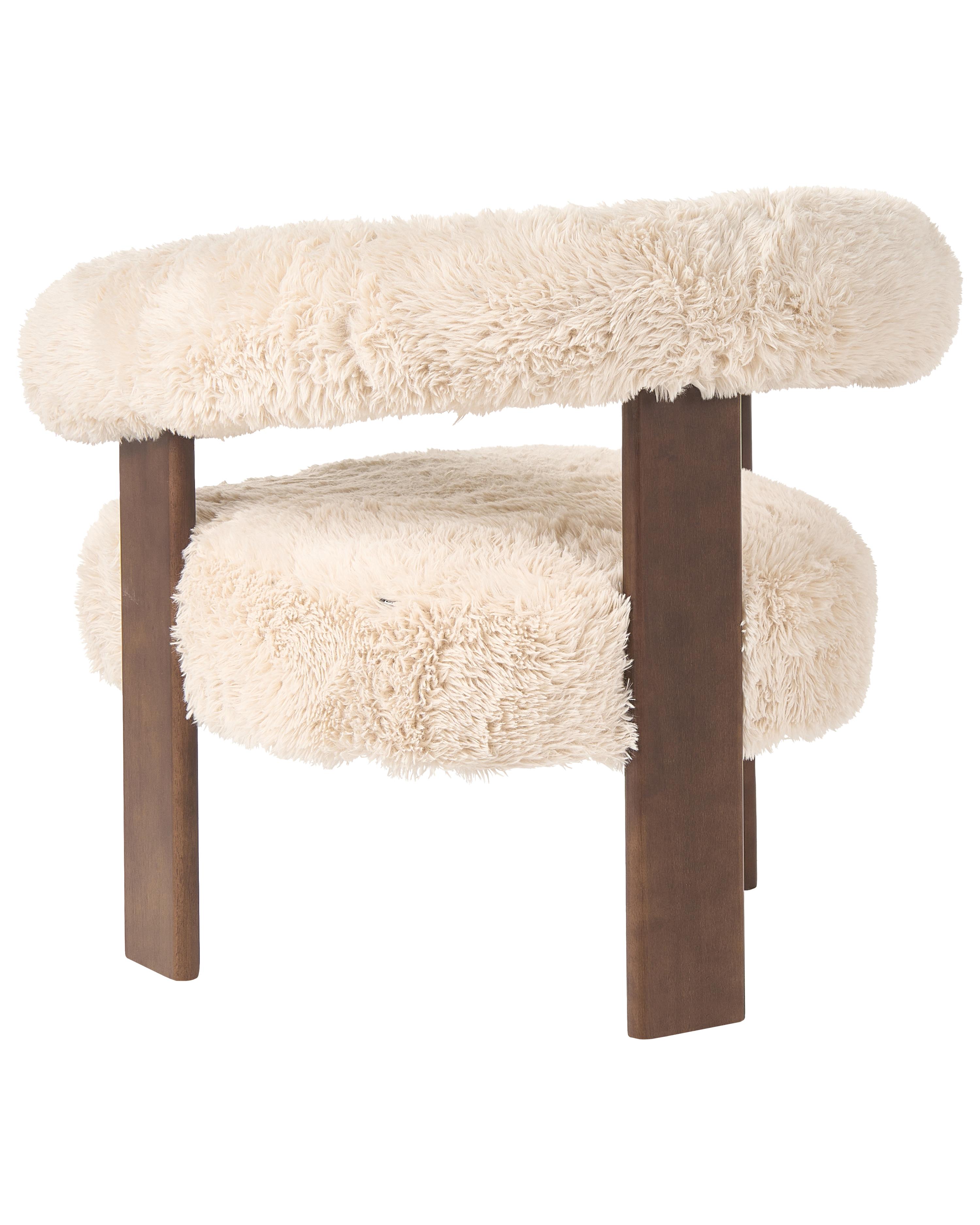 Fauteuil ILBRO Nepbont Gebroken wit/donkerbruin