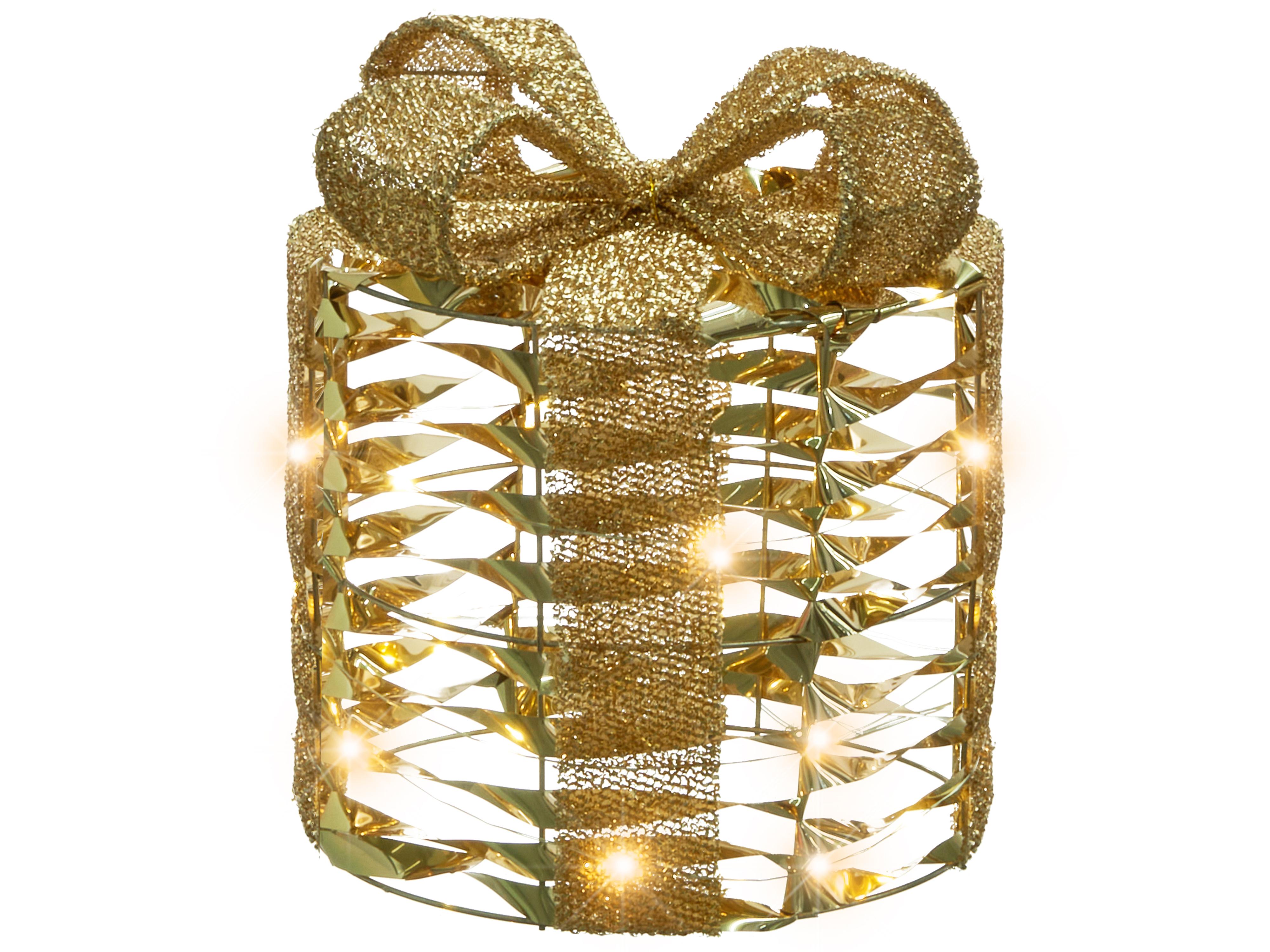 Set van 3 kerstdecoraties LED SLIVSO Kerstcadeaus 20/25/30 cm Goud