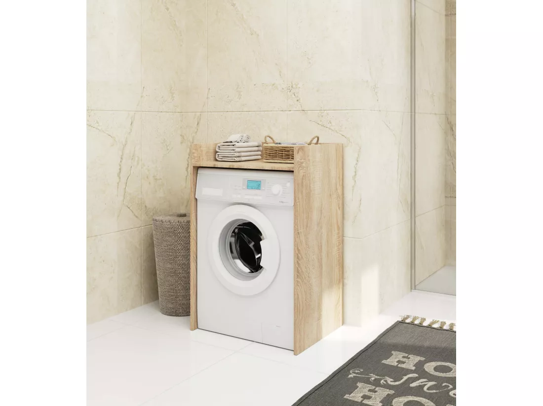 meuble machine a laver 64x50x98 cm 1 étagère bois sonoma