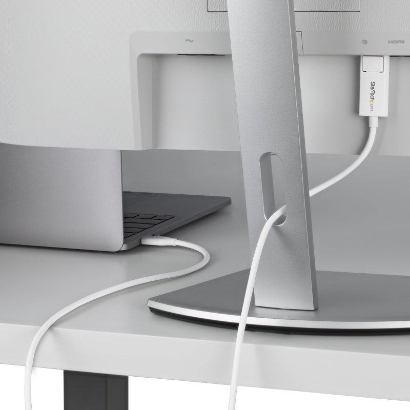 StarTech.com Câble USB-C vers DisplayPort 1.2 de 2 m, Bidirectionnel, 4K 60 Hz, Cordon Adaptateur Vidéo Blanc pour Apple MacBook Pro / Air M1 M2 M3 M4, Mac Mini / Studio, Compatible Thunderbolt