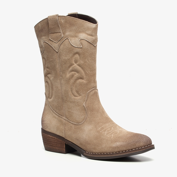 TwoDay suede dames western laarzen bruin