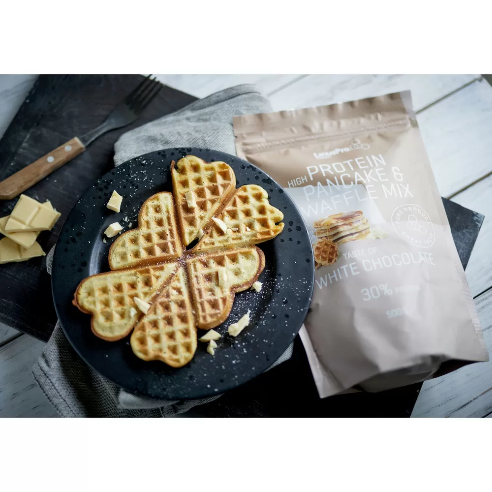 LinusPro Protein Pancake & Waffle White Chocolatemix - 500 g.