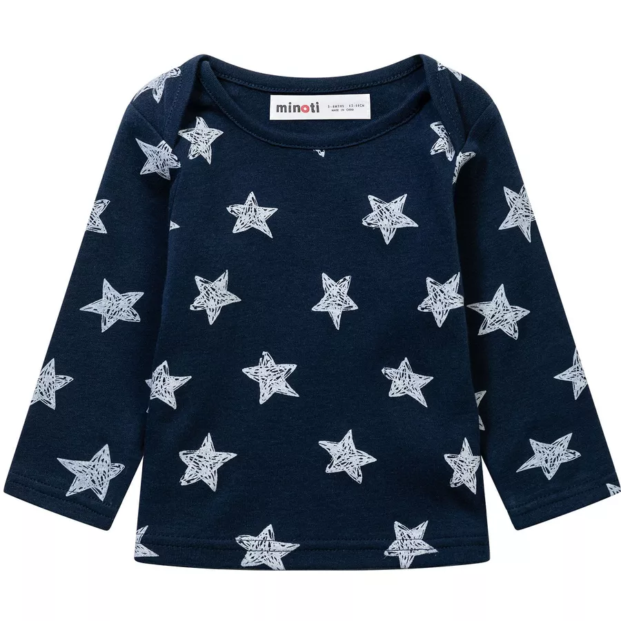 MINOTI 3er-Pack Longsleeves WeißDunkelblau